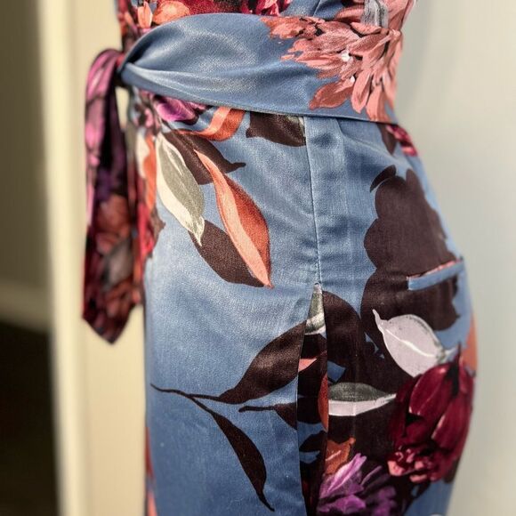 Karlie jumpsuit size 8 blue sleeveless multicolor floral spring party casual - Picture 6 of 7